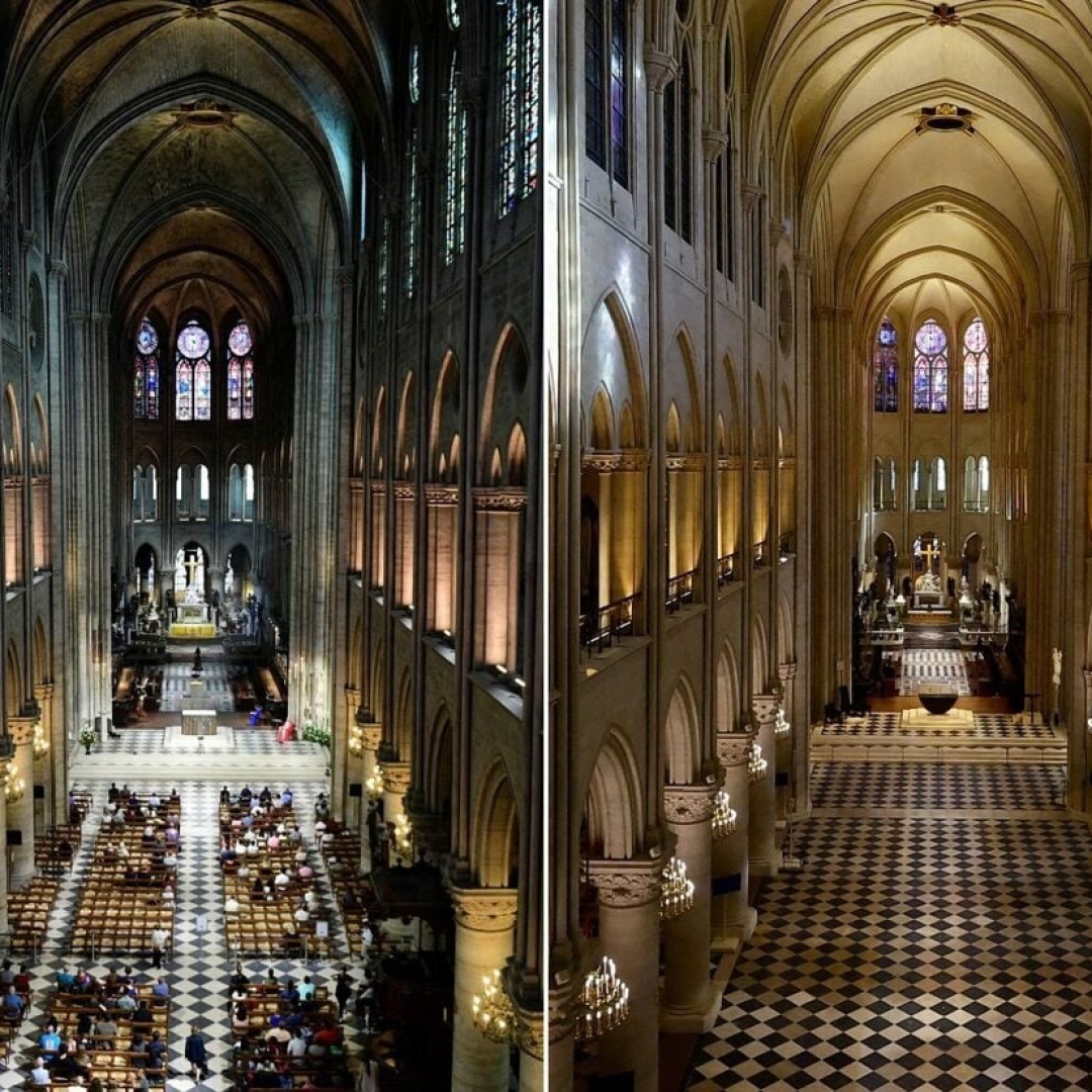 Catedral de Notre-Dame revela novo interior após 5 anos de obras