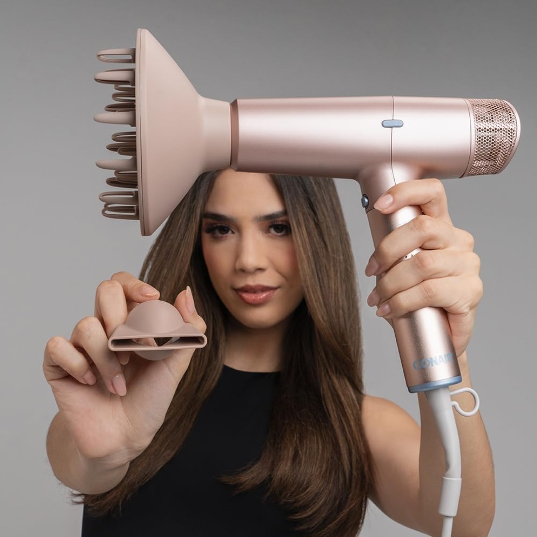 Secador de Cabelo Digital com Difusor da Conair: Tecnologia de Íons Negativos e Ajuste de Temperatura