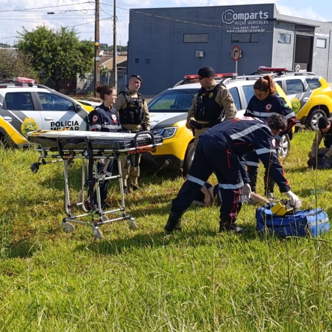 Suspeito de tráfico fica ferido em perseguição policial