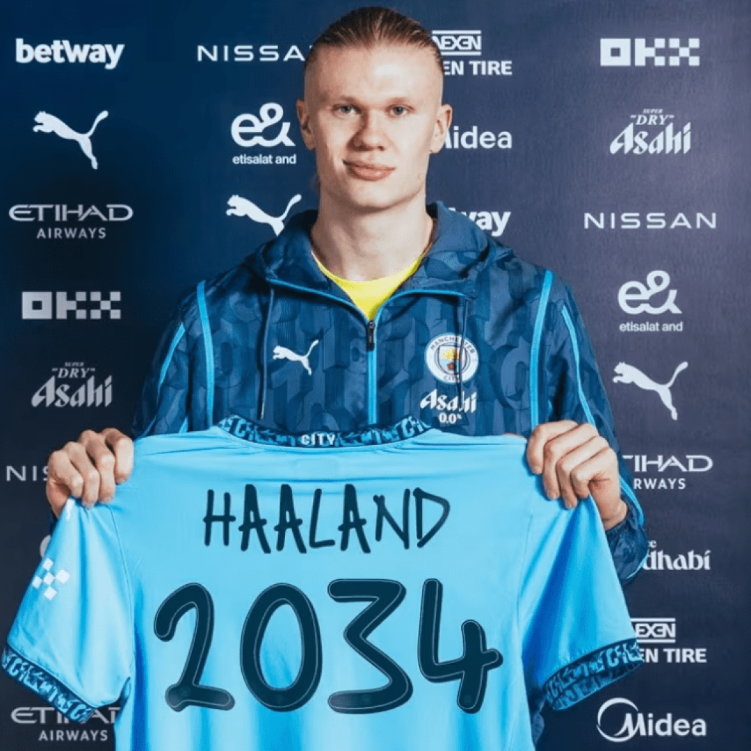 Manchester City renova contrato de Erling Haaland até 2034