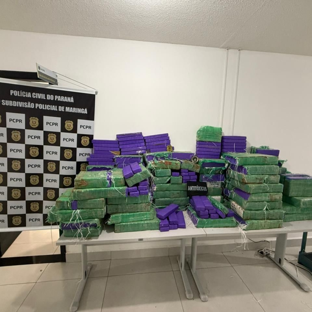 Policiais apreendem 470 kg de maconha em transportadora em Maringá