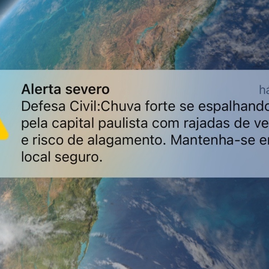 Alerta de chuva forte em São Paulo via SMS